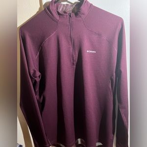 Columbia shirt women purple omniHeat  1/4 zip long sleeves pullover